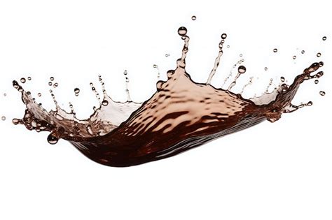 Premium Photo Brown Liquid Splash With Drops On Blank White Background