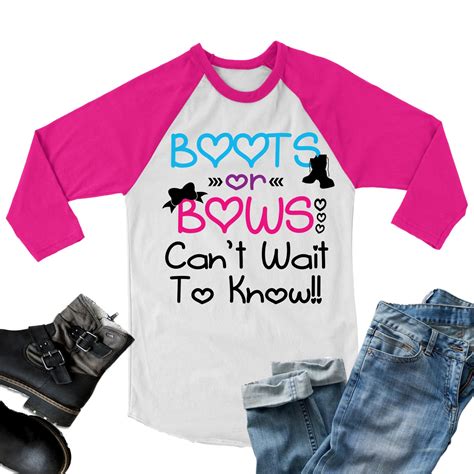 Gender Reveal Svgboots Or Bows Svggender Reveal Svgbaby Etsy