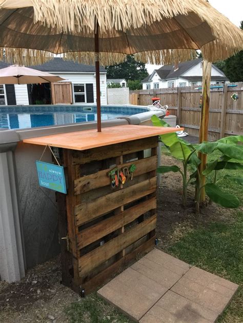 My Version Of The Swim Up Pallet Bar Above Ground Pool Deck Ideas