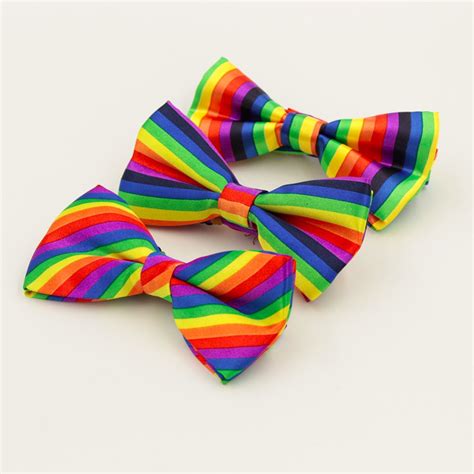 rainbow striped bow tie queerks