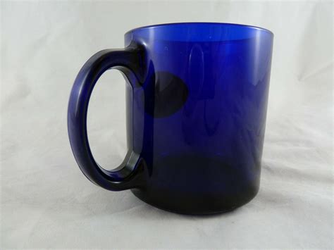 Uss Ronald Reagan Coffee Mug Glass Cobalt Blue Pewter Aircraft Carrier