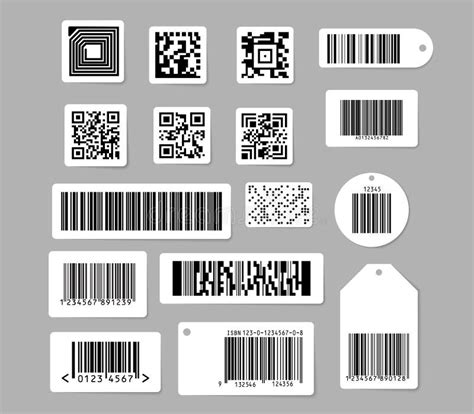 Qr Codes Und Strichcode Etiketten Vektor Abbildung Illustration Von