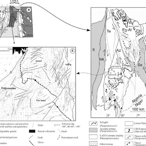 Geological Sketch Maps Of The Hoggar A Bertrand Et Al 1986 Of The