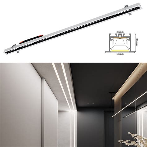 Microprism Cover Recessed Fixture Led Linear Light Linkable System Aluminum Housing Linear Light