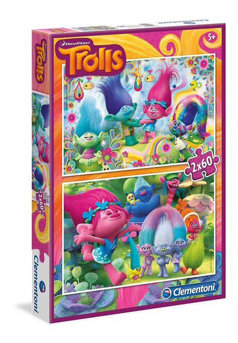 Clementoni Trolls Poppy Supercolor Puzzle 2 X 60 Pieces Puzzle