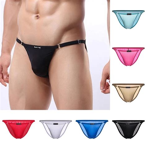 HOMMES GLACE SOIE Slips G String Sexy Bikini String Micro Maille Pur Poche EUR PicClick IT