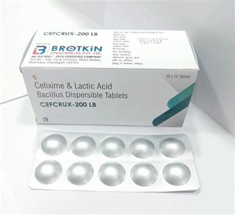 Cefcrux Lb Cefixime Mg Lactic Acid Bacillus Tablet At Rs