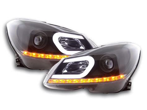 Scheinwerfer Set Daylight Led Tfl Optik Mercedes C Klasse W Bj