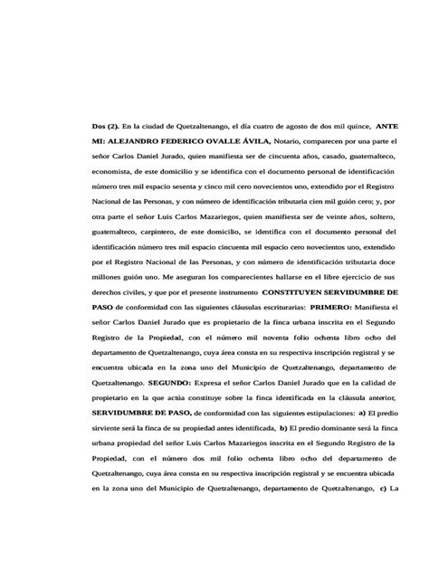 11 Contrato De Servidumbre De Paso 39 Pdf Justicia Crimen Y Violencia