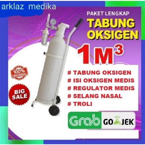 Jual TABUNG OKSIGEN 1m3 REGULATOR SIAP PAKAI OXYGEN ISI FULL Shopee