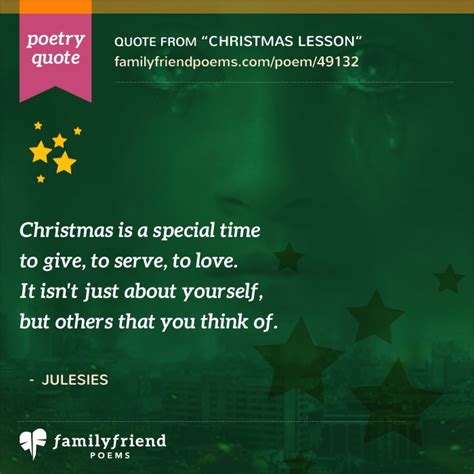 Poem About Thinking Of Others At Christmas, Christmas Lesson