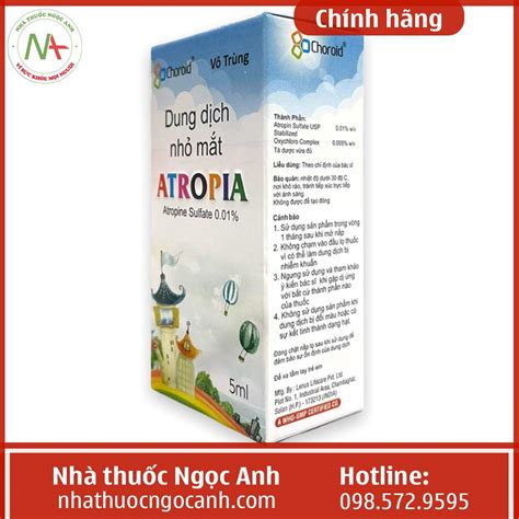 Thuốc nhỏ mắt Atropia Atropin 0.01% giá bao nhiêu, mua ở đâu?