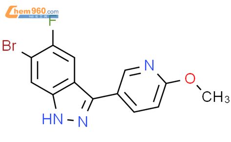 862098 78 0 1H Indazole 6 bromo 5 fluoro 3 6 methoxy 3 pyridinyl 化学式