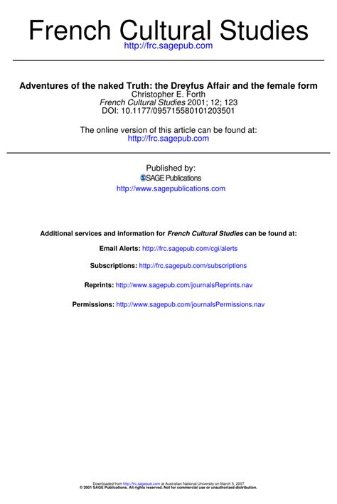 PDF Adventures Of The Naked Truth The Dreyfus Affair And The Female Form