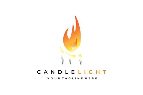 Candlelight Logo Line Art Vector Design Graphic By Fanfun · Creative