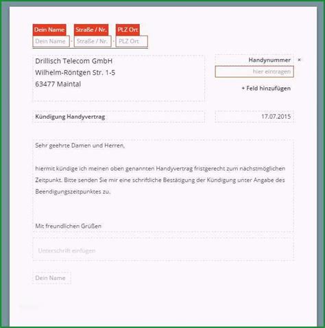Hervorragen Telekom K Ndigung Vorlage Zum Ausdrucken Kostenlos Vorlagen