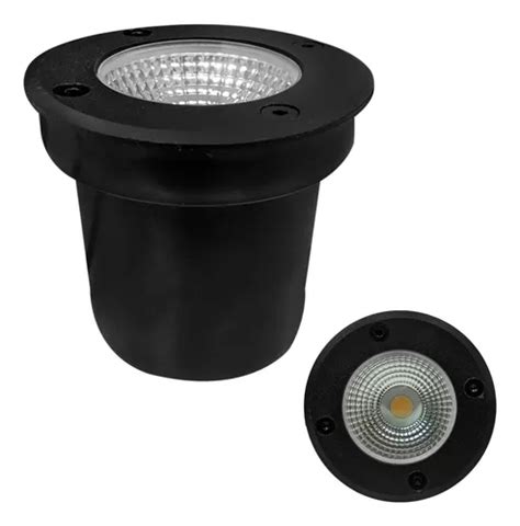 Balizador Spot Led Chão Piso Jardim 7w Blindado Solo L3379 Cúpula Preto