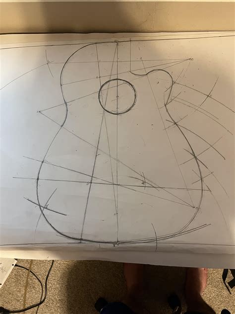 Acoustic Guitar Drawing Template