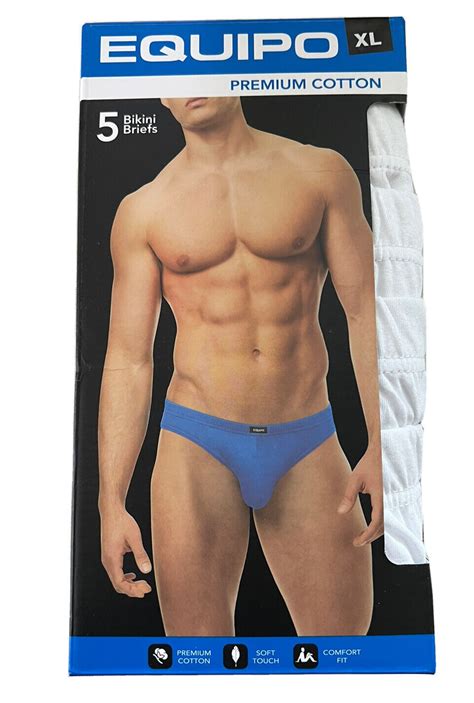 Men S Equipo 5 Pack Bikini Briefs White No Fly Premium Cotton Underwear EBay