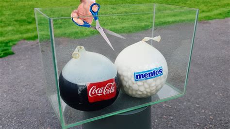 Experiment Giant Balloons Of Coke And Mentos Youtube