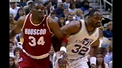 Nba On Nbc Hakeem Olajuwon Battles Karl Malone 1995 Playoffs Rockets