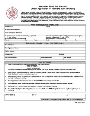 Fillable Online Permit Nebraska State Fire Marshal Fax Email Print