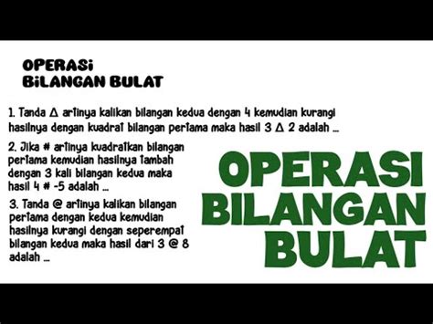 Soal Cerita Operasi Hitung Bilangan Bulat Youtube