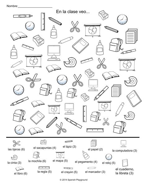 Spanish Classroom Vocabulary Spanish Classroom School Supplies In Spanish