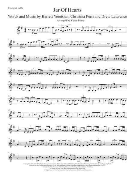 Jar Of Hearts Arr Kevin Busse By Christina Perri Sheet Music For