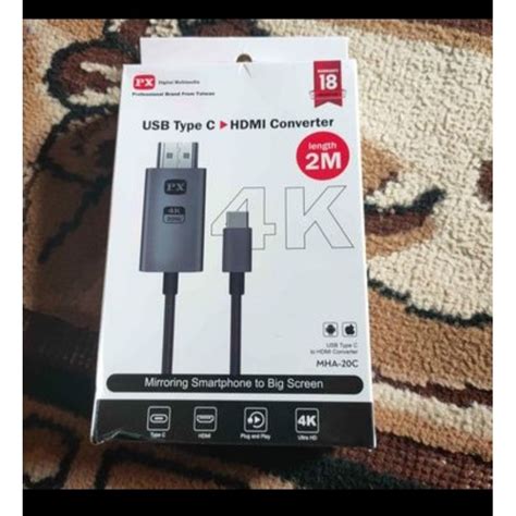 Jual Kabel MHL USB Type C 3 1 To HDMI TV Converter 4K PX MHA 20C 2