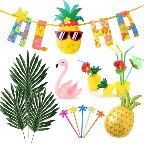 50pcs candy paper Hawaï fête Luau flamant décoration ananas noix de