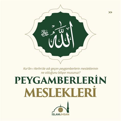 İslam ve İhsan on Twitter Peygamberlerin mesleklerini biliyor muydunuz