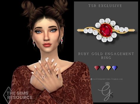 The Sims Resource Ruby Gold Engagement Ring