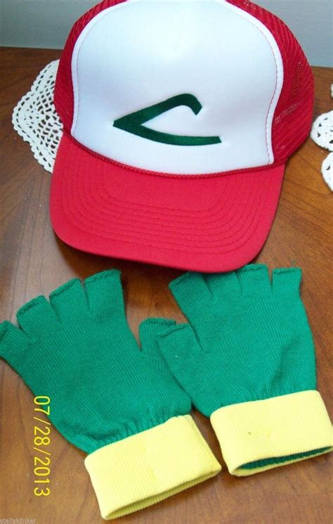 Pokemon Go Ash Ketchum Trainer Costume Hat And Gloves Set Cosplay 1953602144