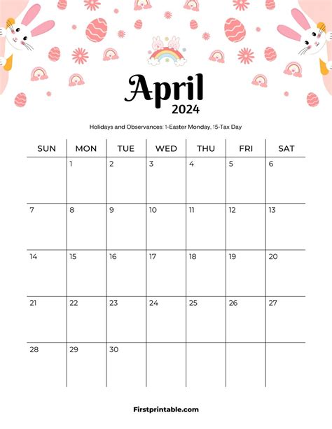 Free Printable Fillable April Calendar Artofit