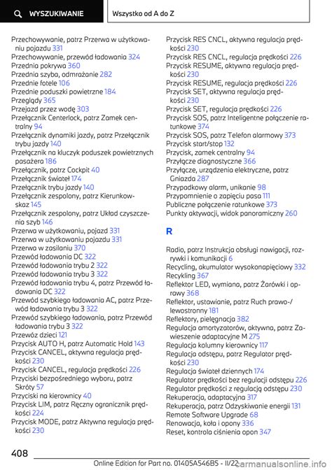 BMW I4 2022 Instrukcja obsługi in Polish 420 Pages Page 410