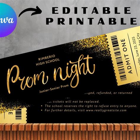 Prom Ticket - Etsy