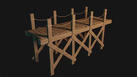 model modular wood construction vr ar  poly cgtrader
