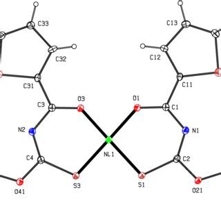 Ortep View Of Ni Ttpre Showing The Atom Labelling Ellipsoids