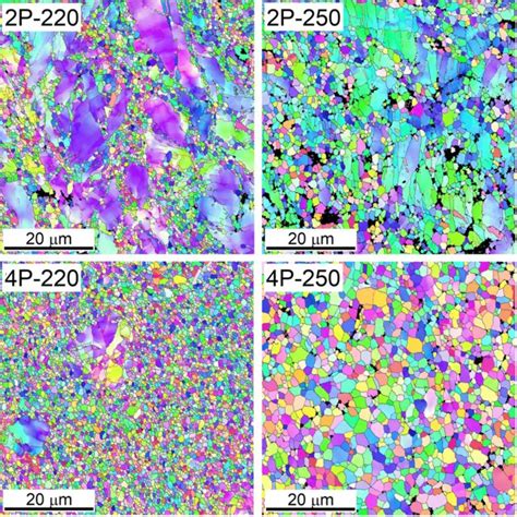 Ebsd Maps Of The Samples Processed At C Left Column And C