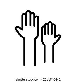 Volunteer Hands Icon Vector Illustration Outline Stock Vector (Royalty ...