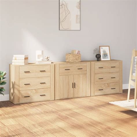 Sideboards 3 Stk Kommode Küchenschrank Beistellschrank Anrichte für