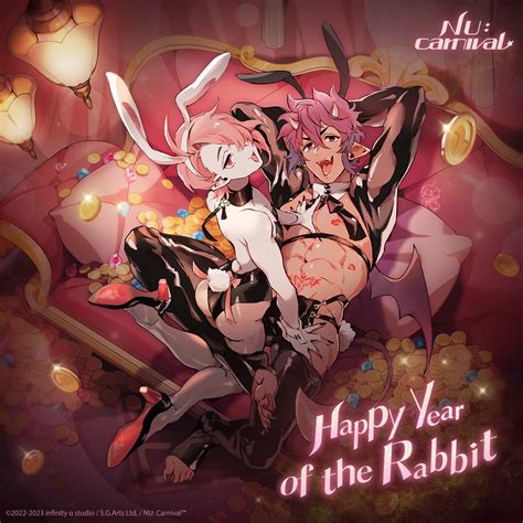 Rule 34 Aster Nu Carnival Bunny Ears Bunnysuit Demon Male Malemale Male Only Morvay Nu