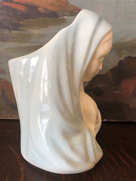 Vintage 1940s Art Deco Virgin Mary Head Vase Vintage Etsy