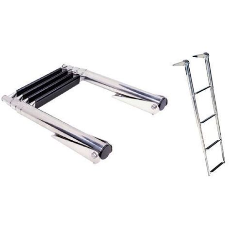 Find Top Mount 4 Step Stainless Steel Fold Up Telescoping Ladder For