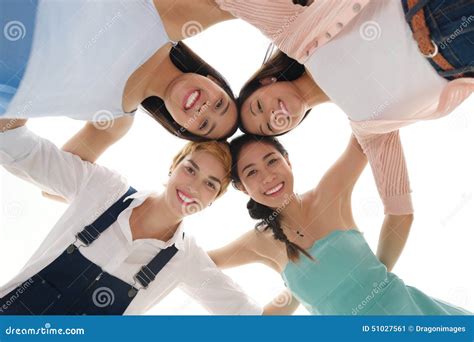 Smiling Friends In Circle Stock Image Image Of Ethnic 51027561