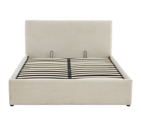 Lit Coffre X En Velours C Tel Beige Avec T Te De Lit Et Sommier