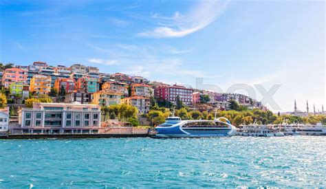 Uskudar pier, view from the Bosphorus, Istanbul | Stock image | Colourbox