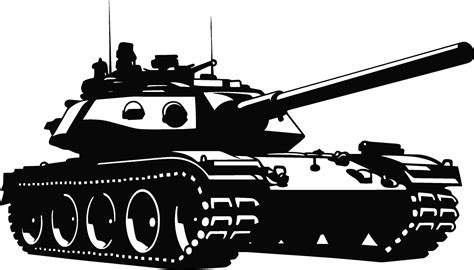 Silhouette of modern main battle tank. Side view. Flat vector. AI ...