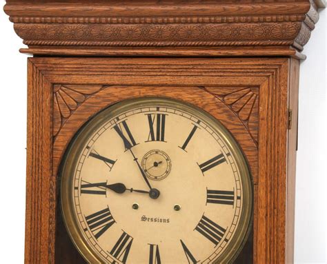 Lot Sessions Oak Wall Regulator Clock